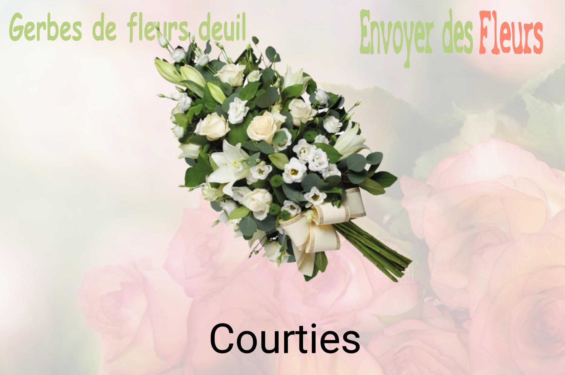 Gerbe de fleurs de deuil livrée à Courties
